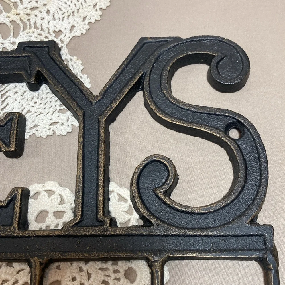 Black Cast Iron Key Holder Wall Decor